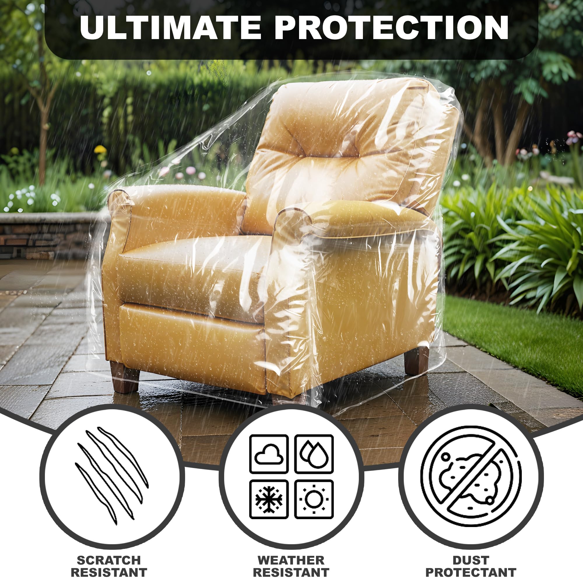 Besti plastic recliner armchair cover fur-proof surface simplifies hair removal.