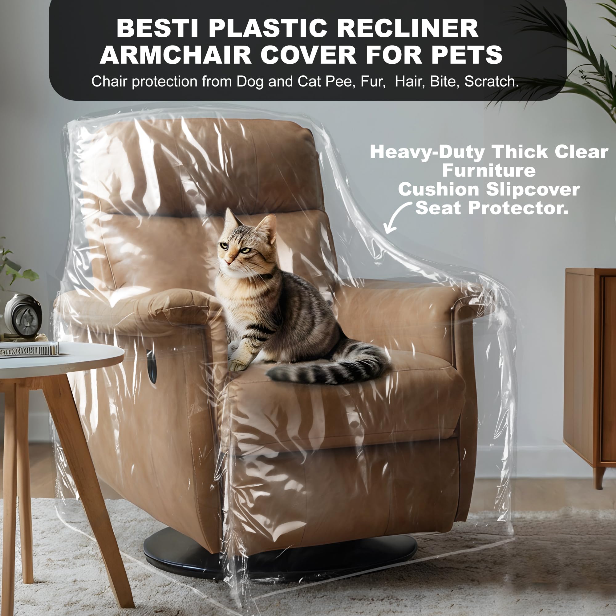 Besti plastic recliner armchair cover gift for pet parents, a practical protector.