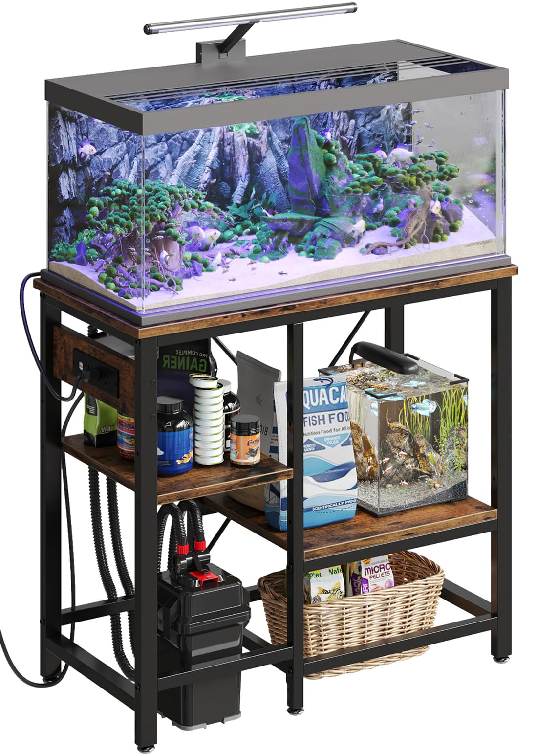 Bestier 20-29-37 gallon stand front view shows sturdy metal frame for reliable tank support.