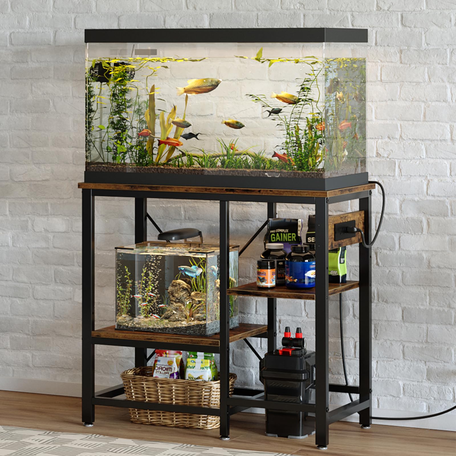 Bestier reptile stand storage shelves keeps substrates and supplies neatly within reach