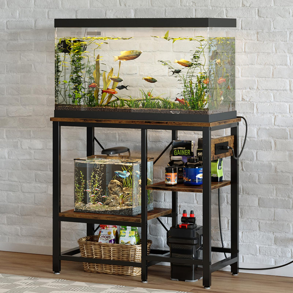 Bestier reptile stand storage shelves keeps substrates and supplies neatly within reach