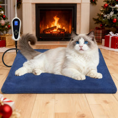Bestio cat heating pad 18x18 blue cover provides a warm, cozy bed.