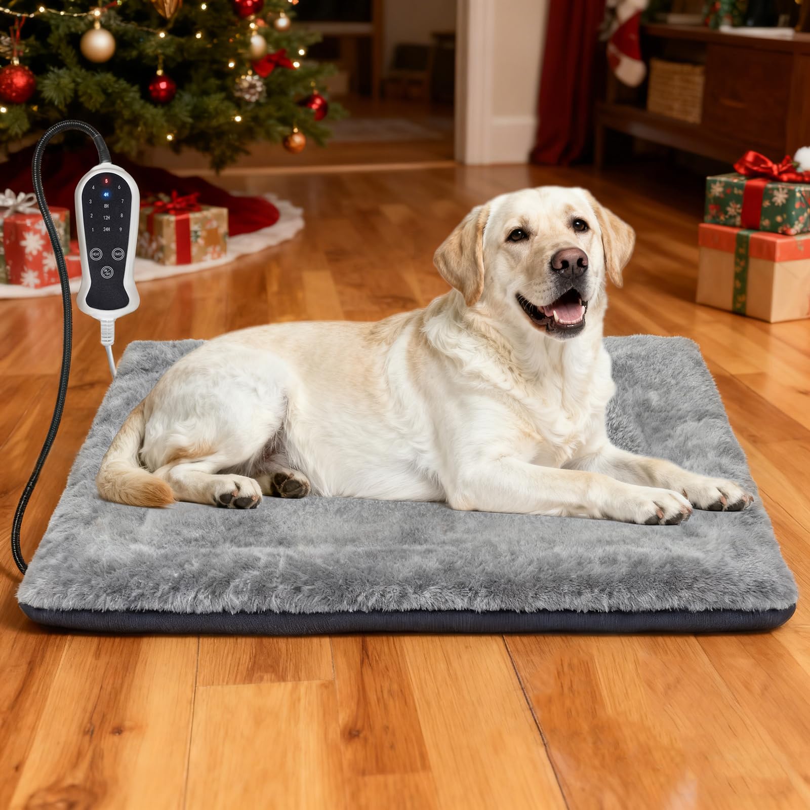 Bestio heated dog bed cover grey removable offers easy washing and long-lasting softness.