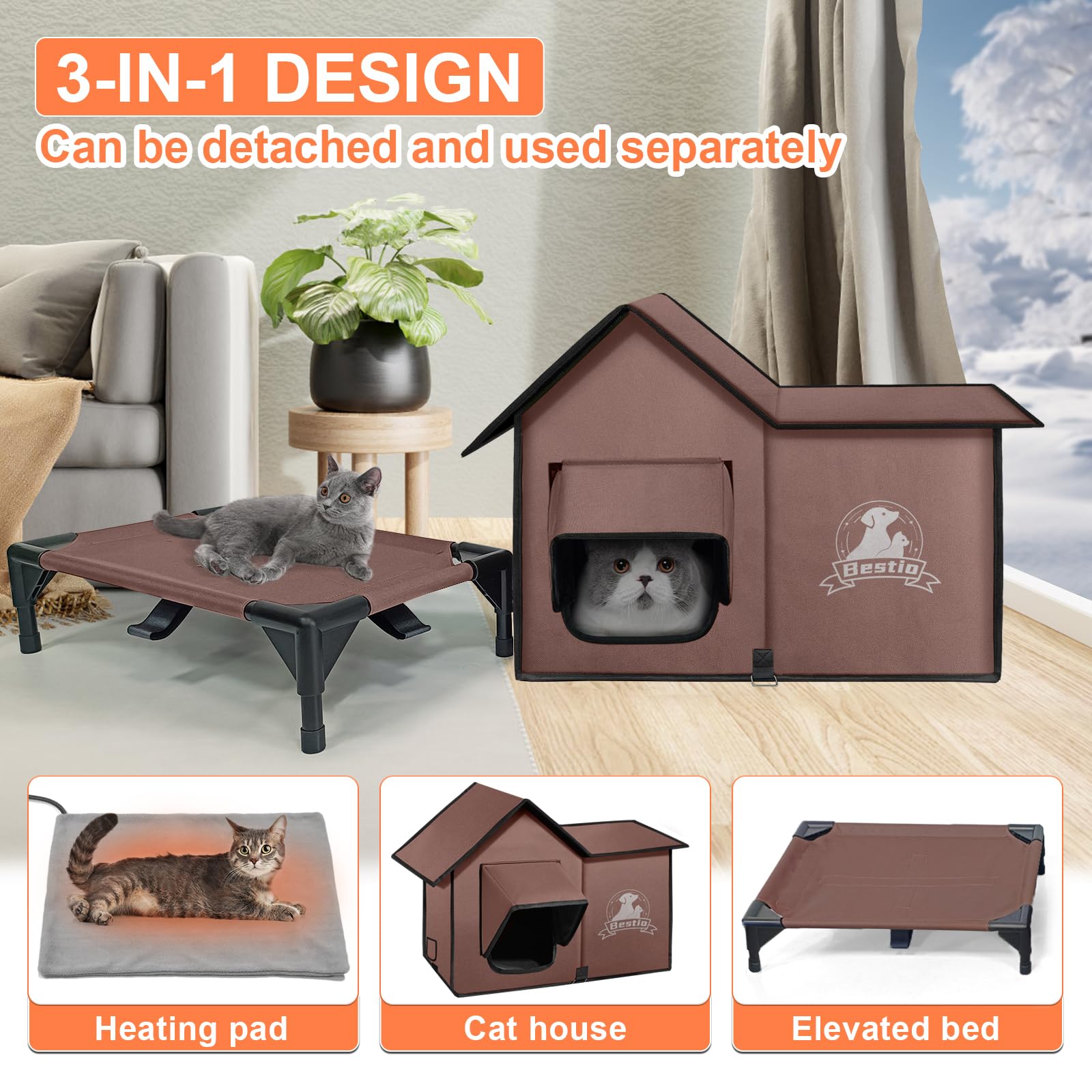 Bestio easy-assembly Velcro setup shows tool-free, quick installation