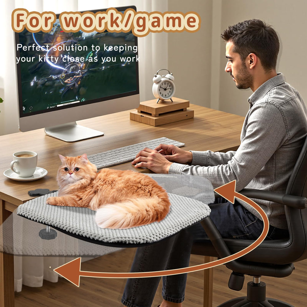 BESTISAN cat bed desk clamp-system keeps desk steady during use