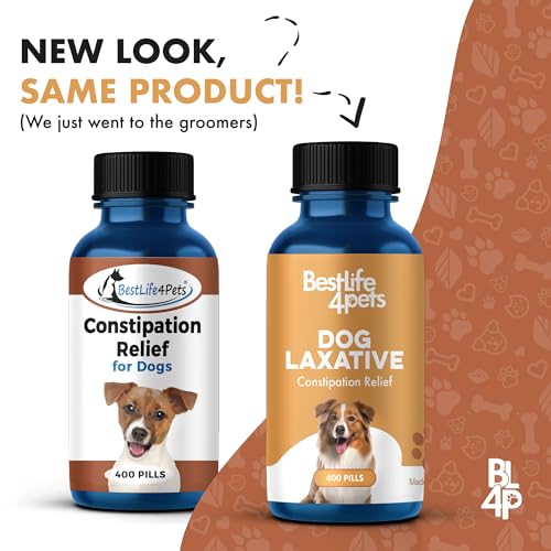BestLife4Pets dog stool-softener remedy bottle showing easy administration
