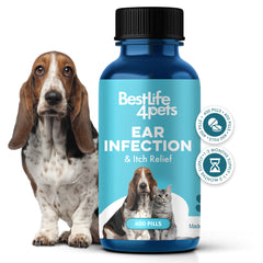 BestLife4Pets ear-infection-relief-pill closeup demonstrates easy administration.