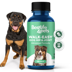 BestLife4Pets large-breed hip joint bottle supports daily mobility for bigger dogs.