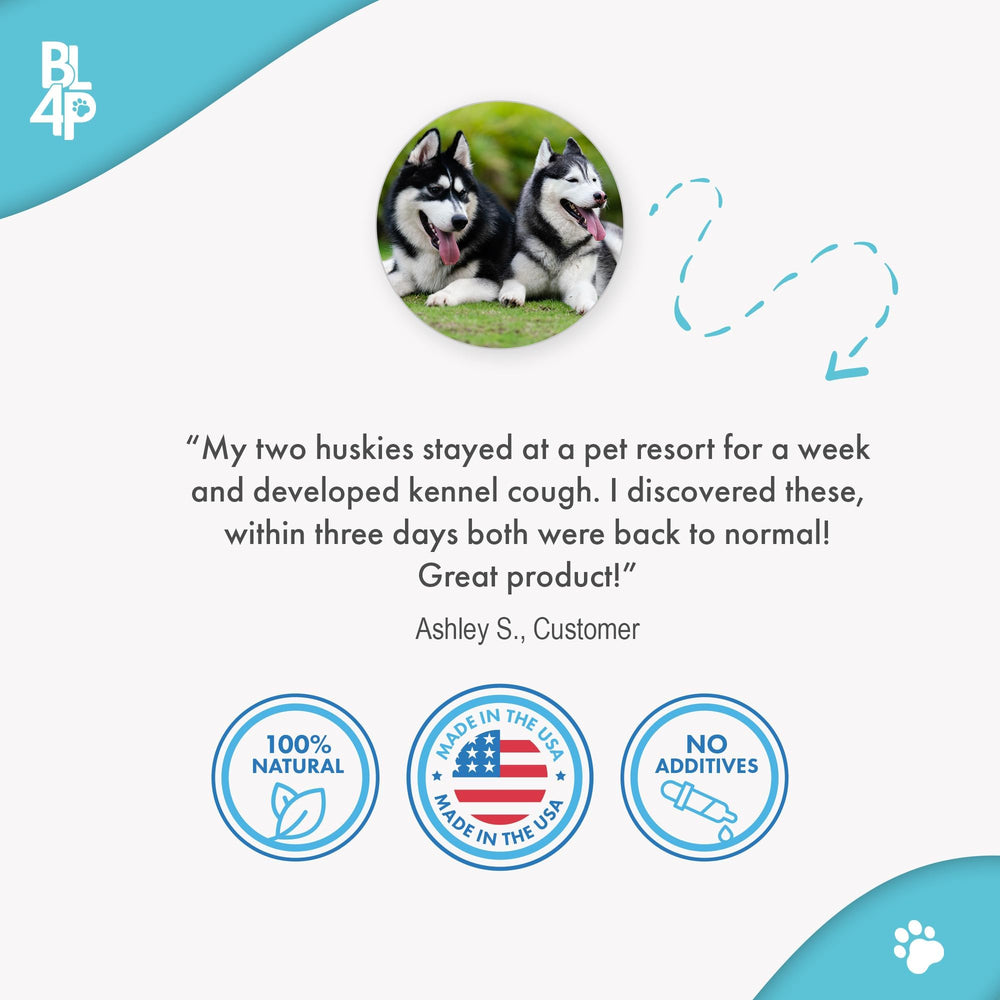 BestLife4Pets Breathe Easy pellets dissolving in water for easy dosing.
