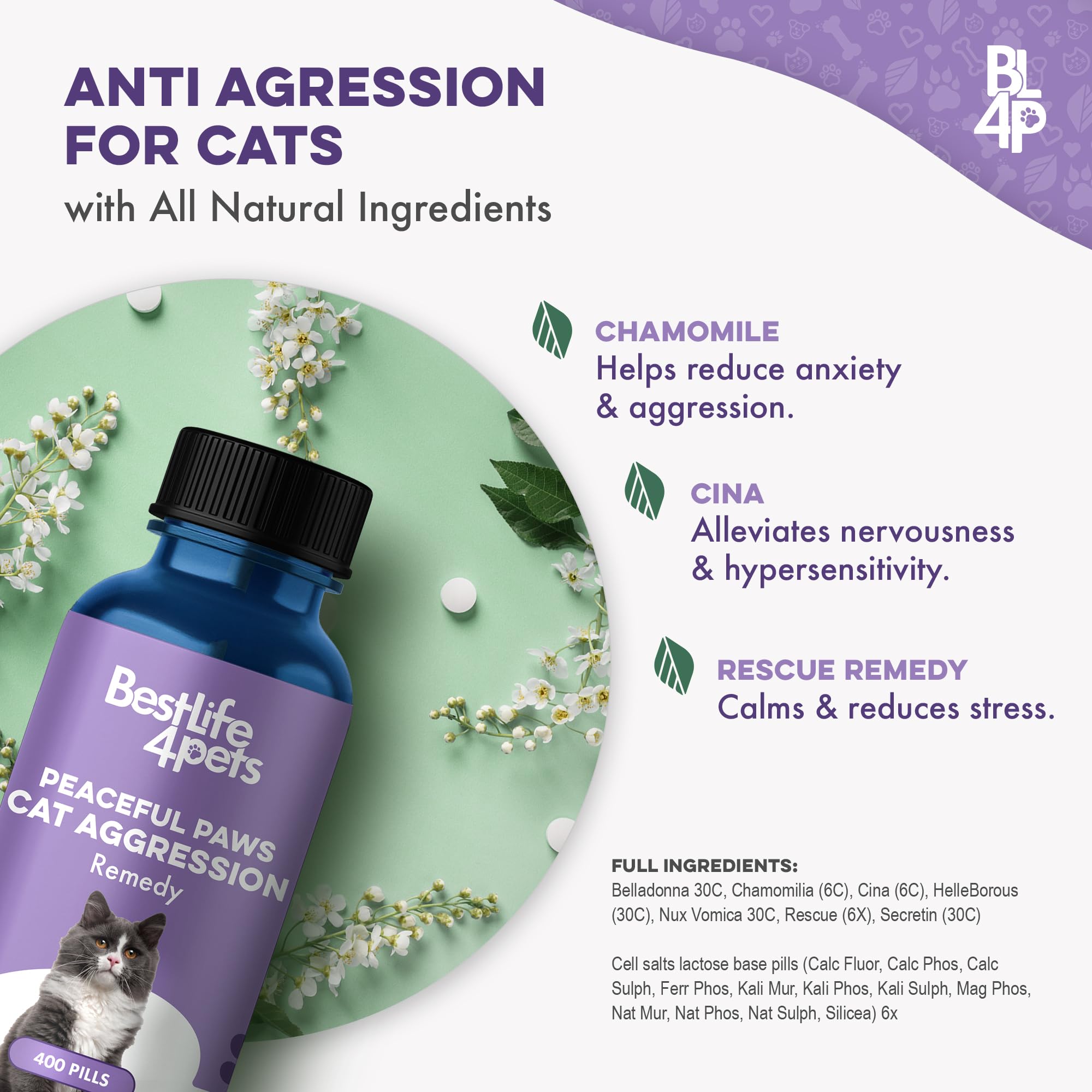 BestLife4Pets Peaceful Paws natural tryptophan support for calming mood