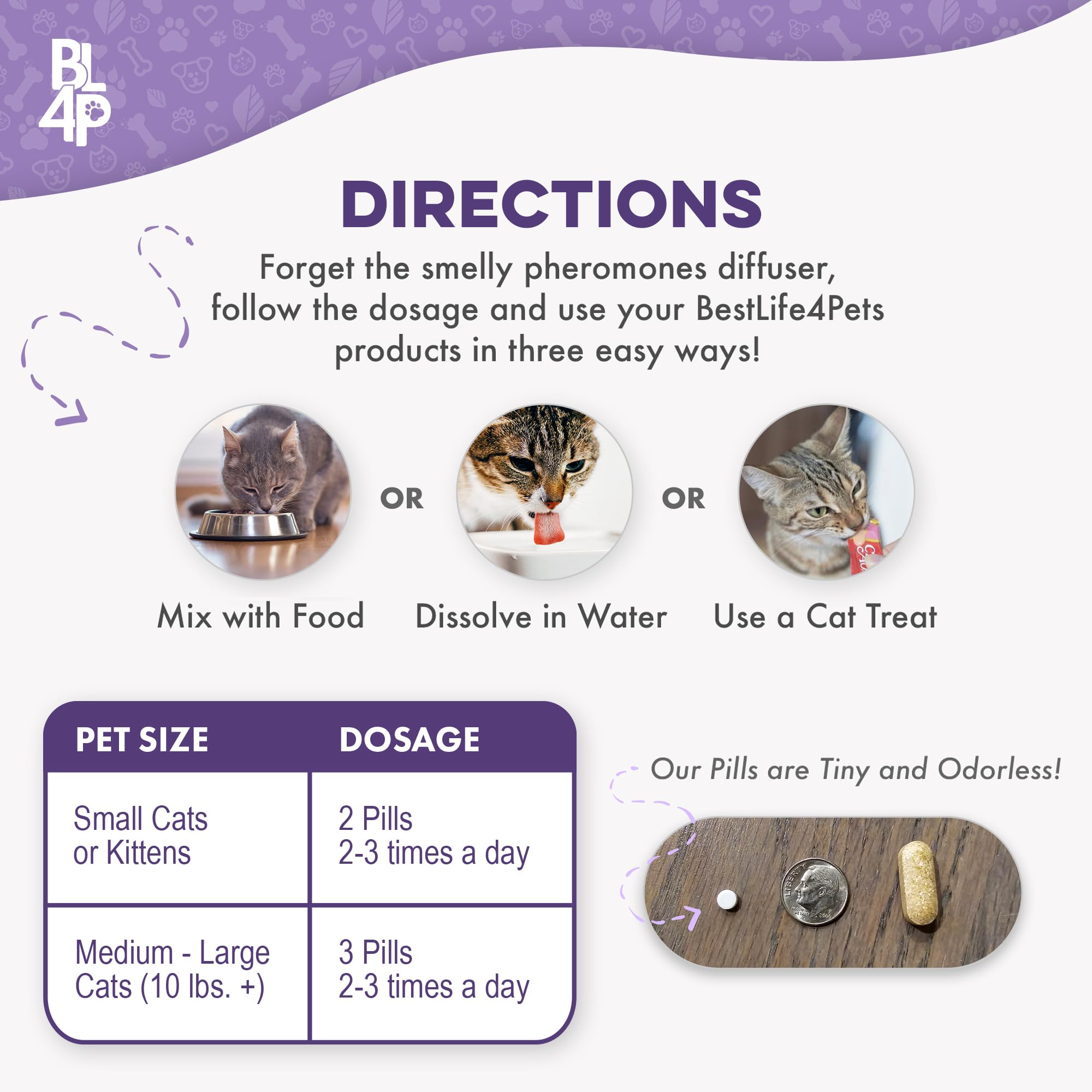 BestLife4Pets Peaceful Paws tasteless formula mixes easily with food