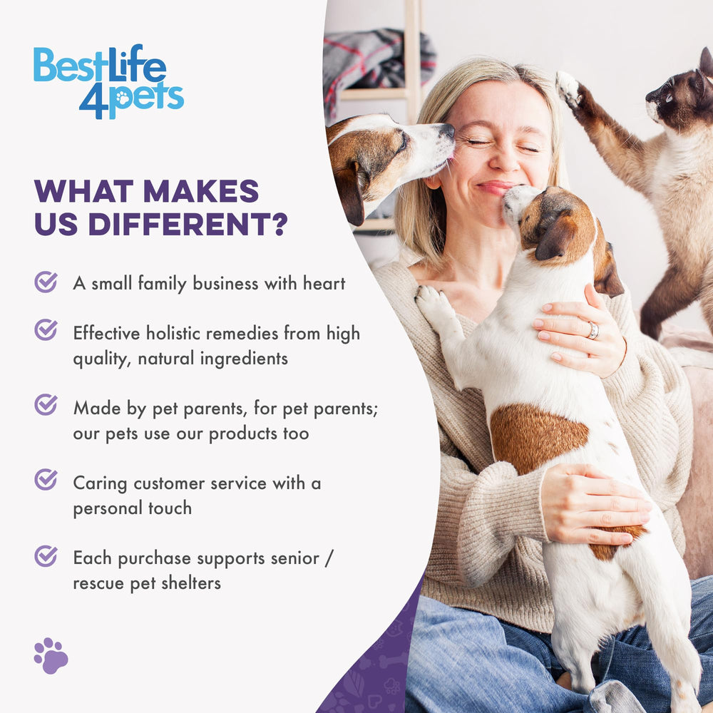 BestLife4Pets Peaceful Paws Made in USA label signals quality