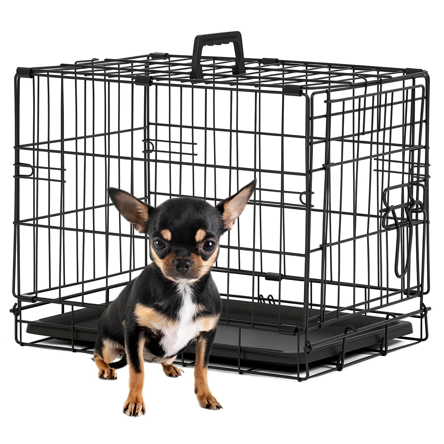 BestPet dog crate front door view with dual latches for secure containment.
