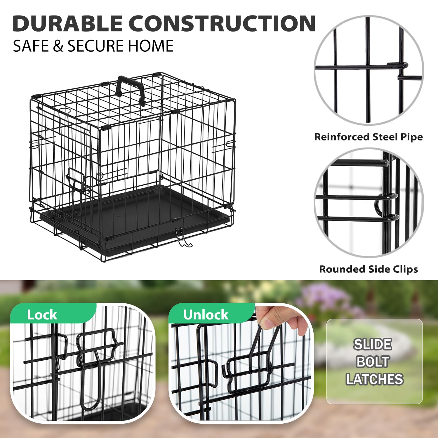 BestPet dog crate leakproof-tray helps contain messes easily.