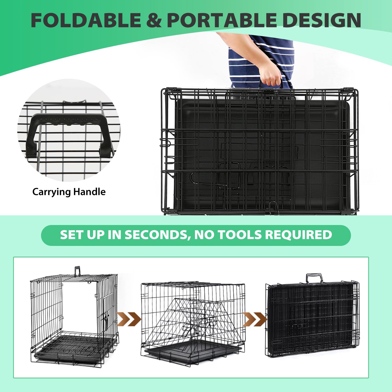 BestPet dog crate travel-ready image highlights lightweight design.