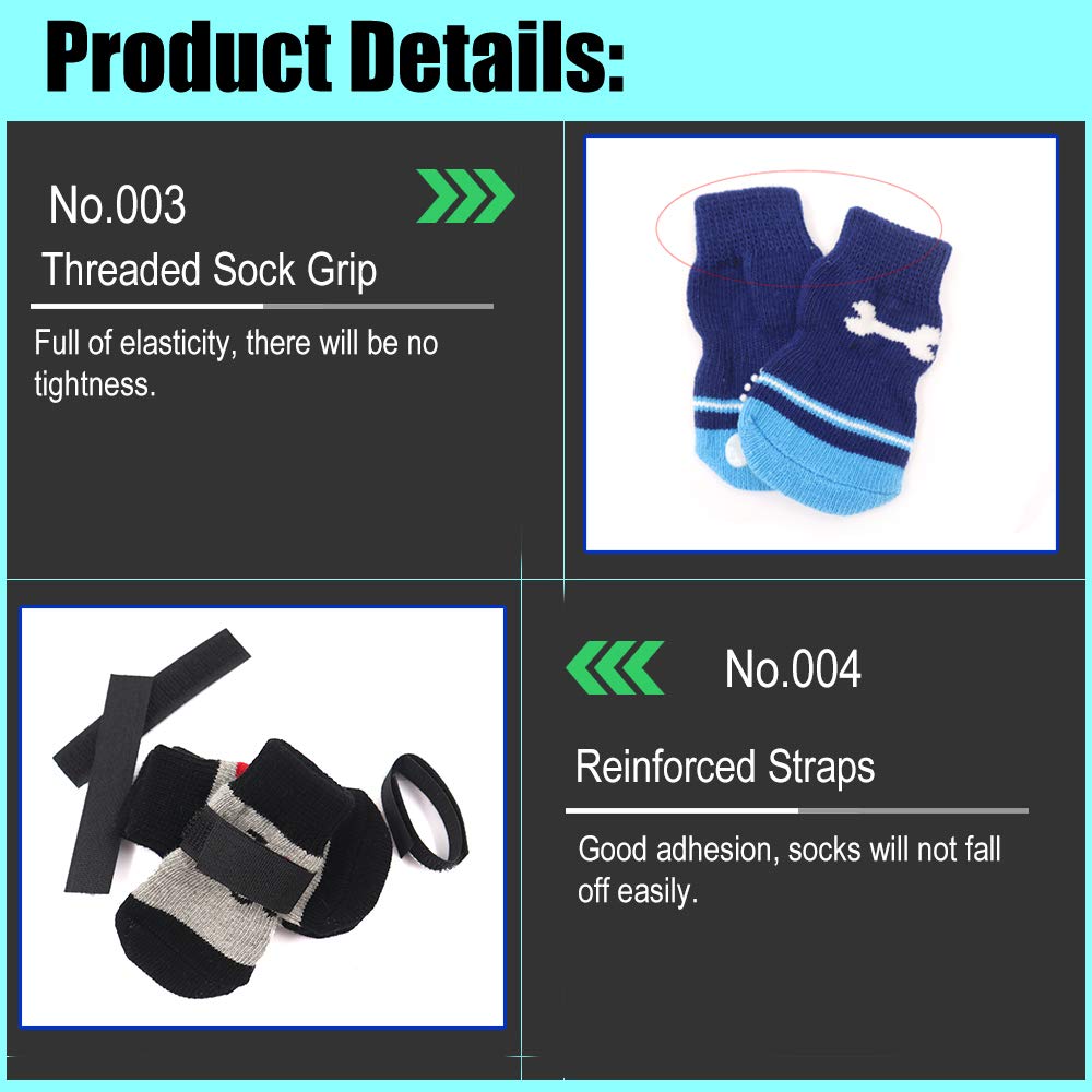 Betinyar socks secured with 8 straps prevent slipping during activity.