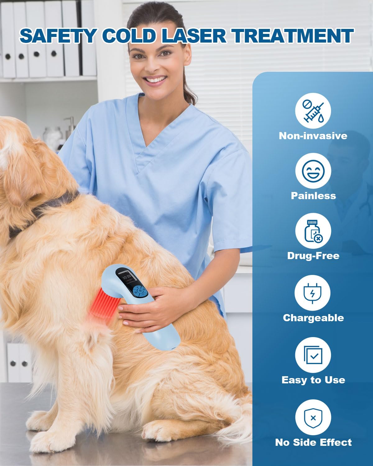 BETISBE LLLT handheld use for pets and people during home therapies