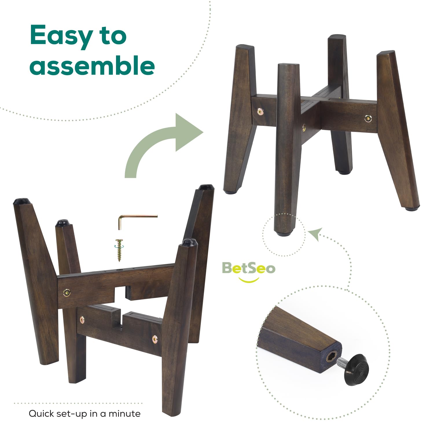 BETSEO 2Pack dog bowl stand adjustable width lock keeps bowls secure.