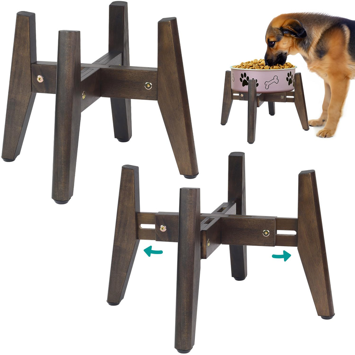 BETSEO 2Pack dog bowl stand raised platform for comfortable feeding.