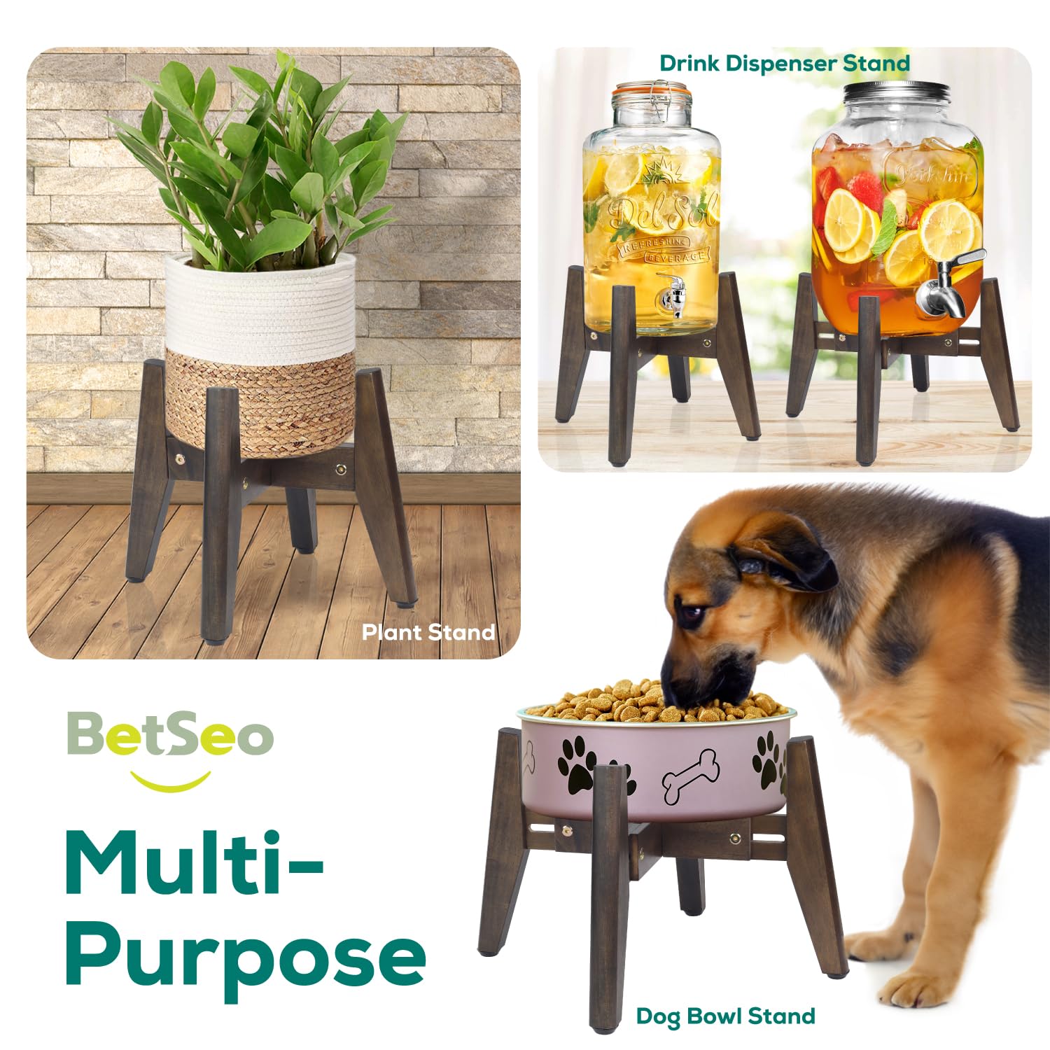 BETSEO 2Pack dog bowl stand travel-friendly for on-the-go meals.