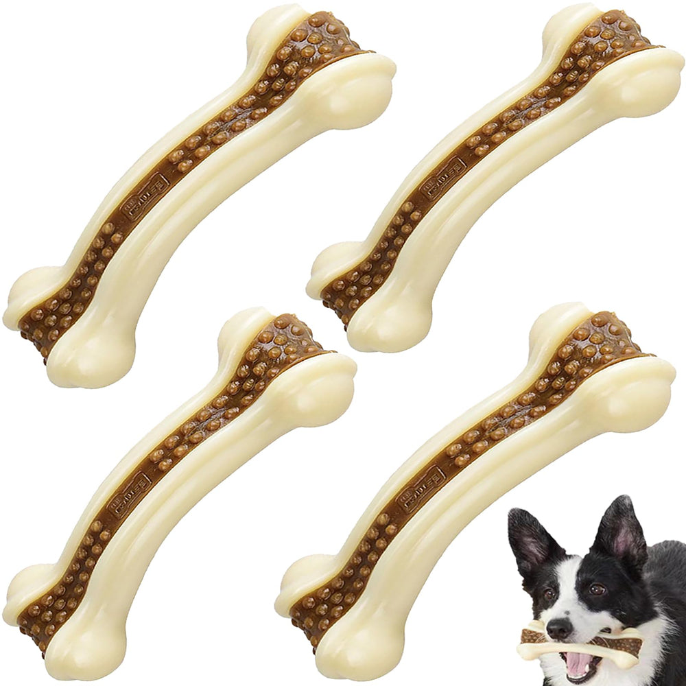 BETTEPROD dog bones 4-pack beef flavor close-up highlighting satisfying chewing.