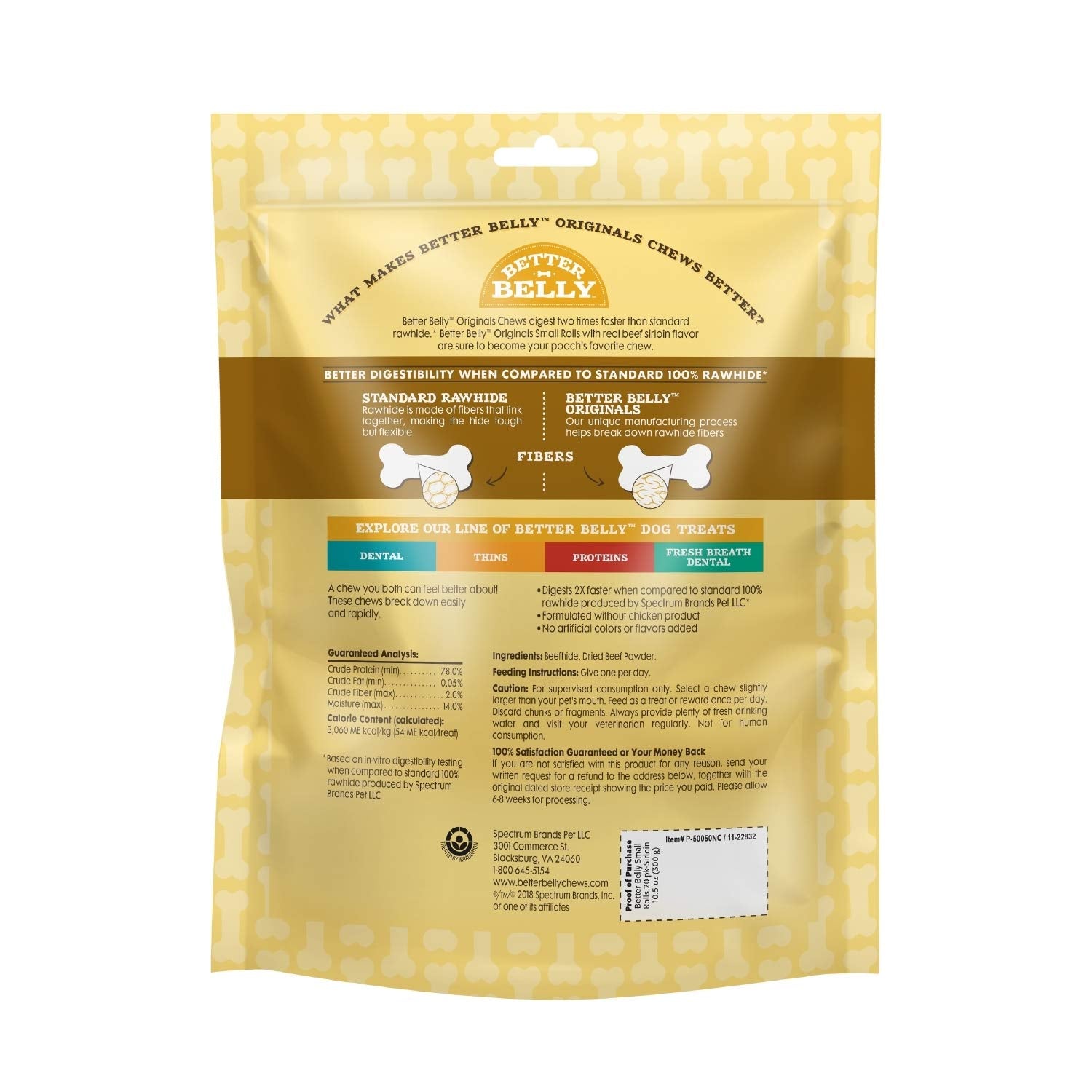 Better Belly Originals Small Rolls close-up reveals beef sirloin aroma and savory appeal.