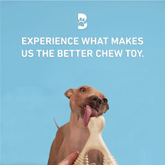BetterBone trident ergonomic design shown for easy grip during supervised chews.