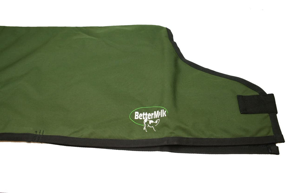 BetterMilk Calf Coat measures 34.5 inches long to fit Holstein and other breeds.