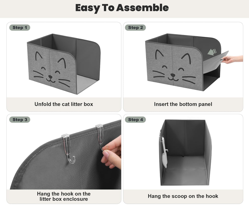 Beveetio two-scoop-hook design keeps litter scoop handy in the bathroom.