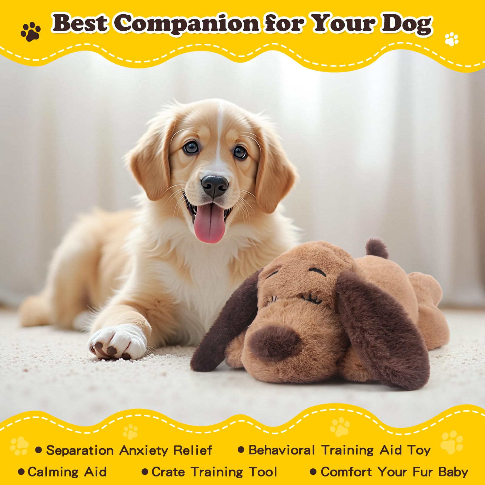 BEVERLYSHARK crate-training setup shows heartbeat toy promoting a secure environment.