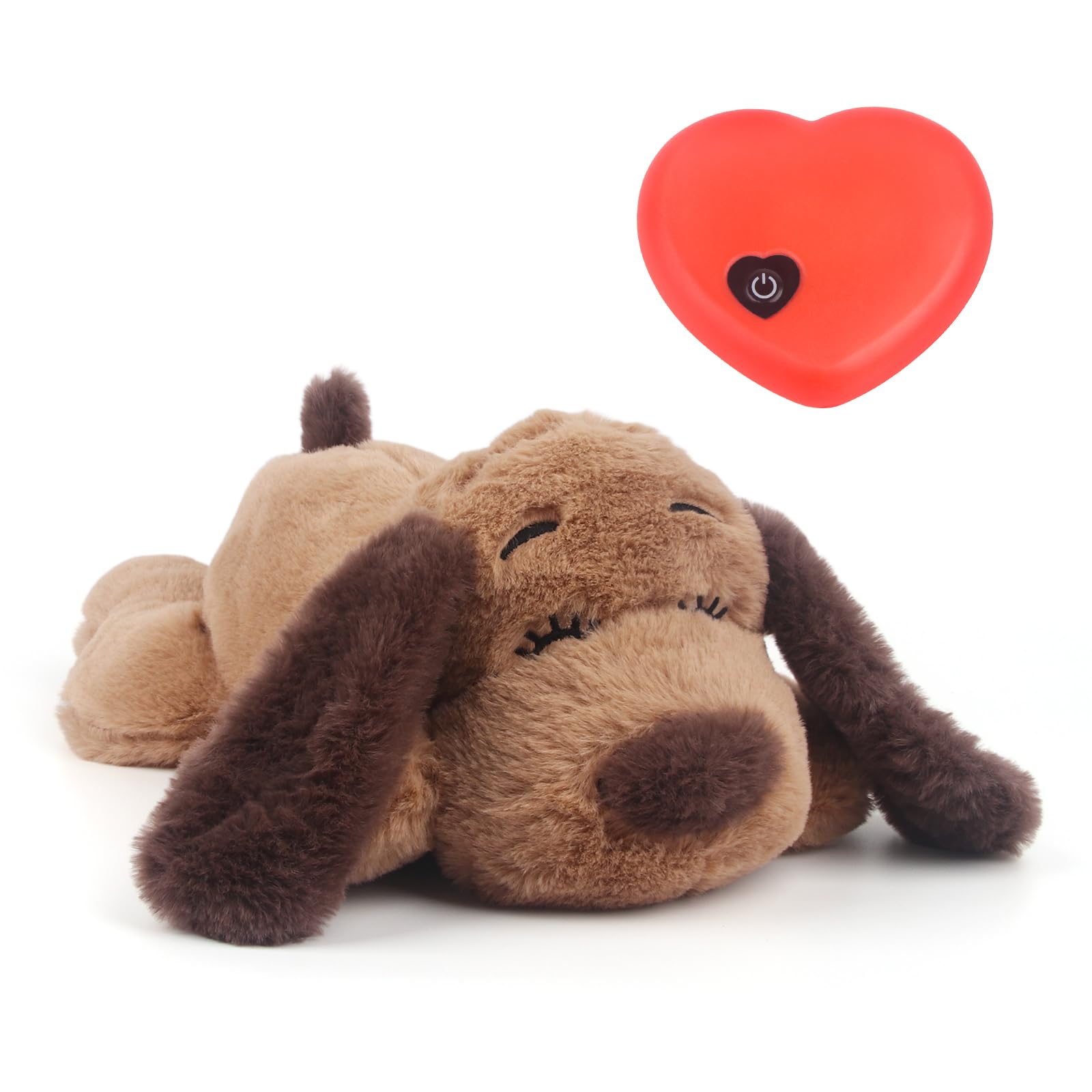 BEVERLYSHARK heartbeat-device core inside plush toy eases canine anxiety.