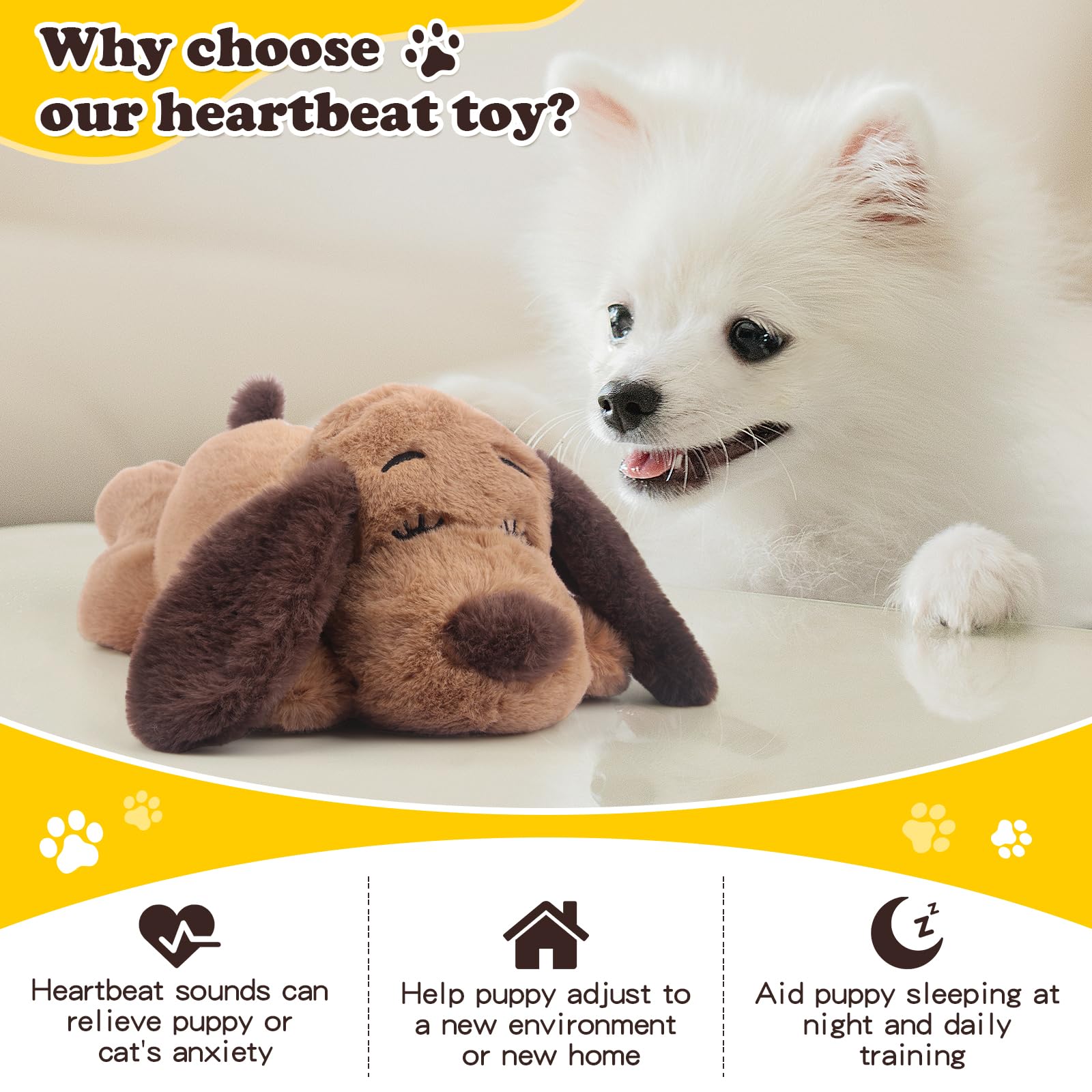 BEVERLYSHARK soft fabric heartbeat toy provides safe, comforting cuddliness.