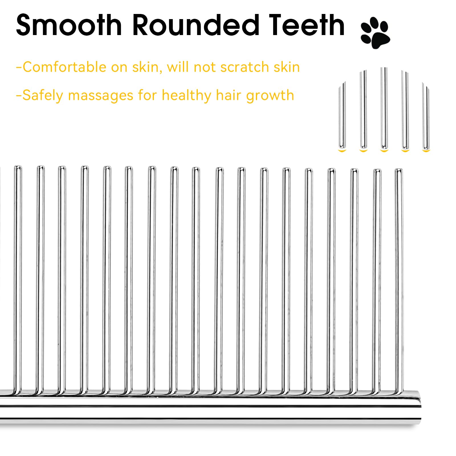 BEVTEE dog combs 3pc set small comb with wide teeth for knots