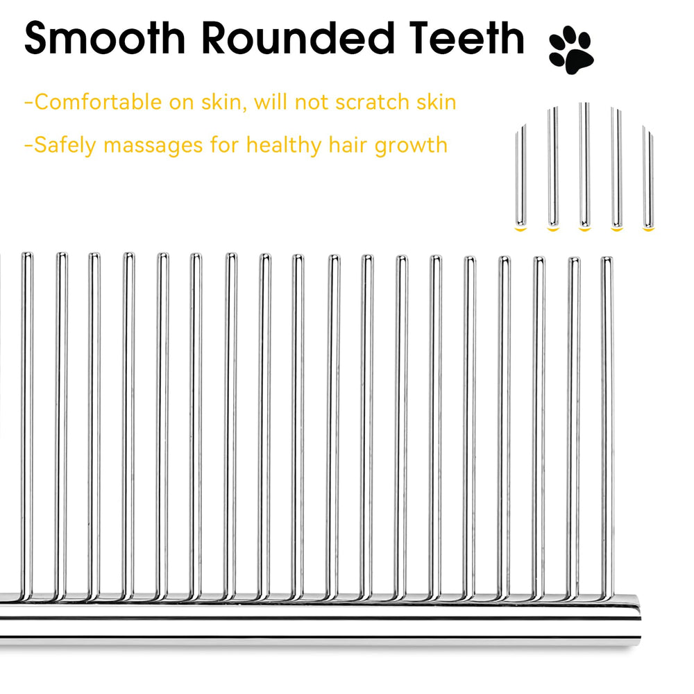 BEVTEE dog combs 3pc set small comb with wide teeth for knots