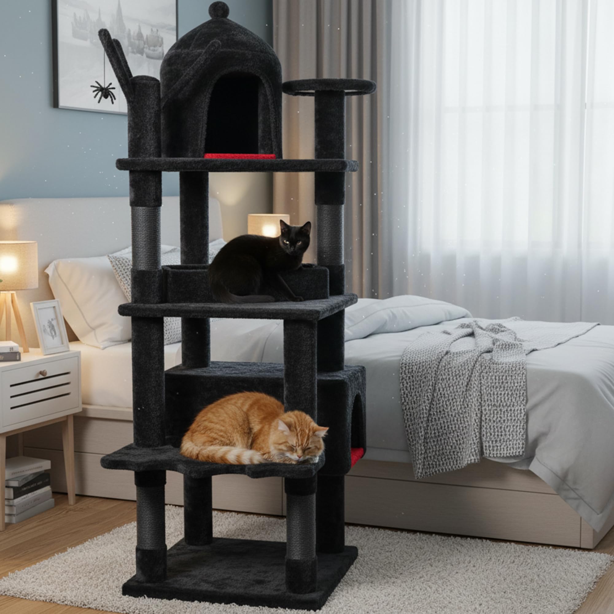 BEWISHOME 3-tier condo offers 360-degree observation for curious cats