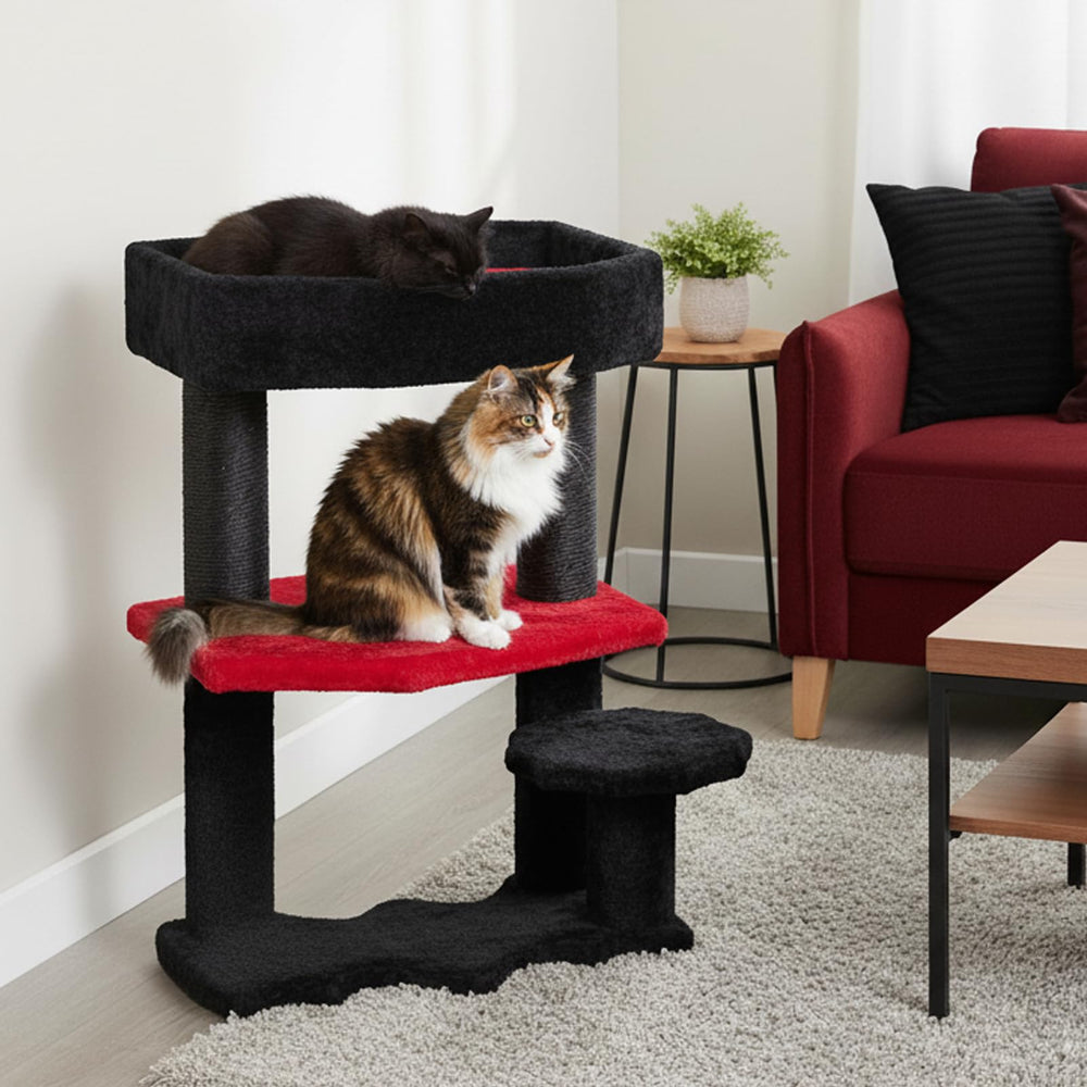 BEWISHOME Cat Tree detachable pad simplifies cleaning after cozy lounging and nap time