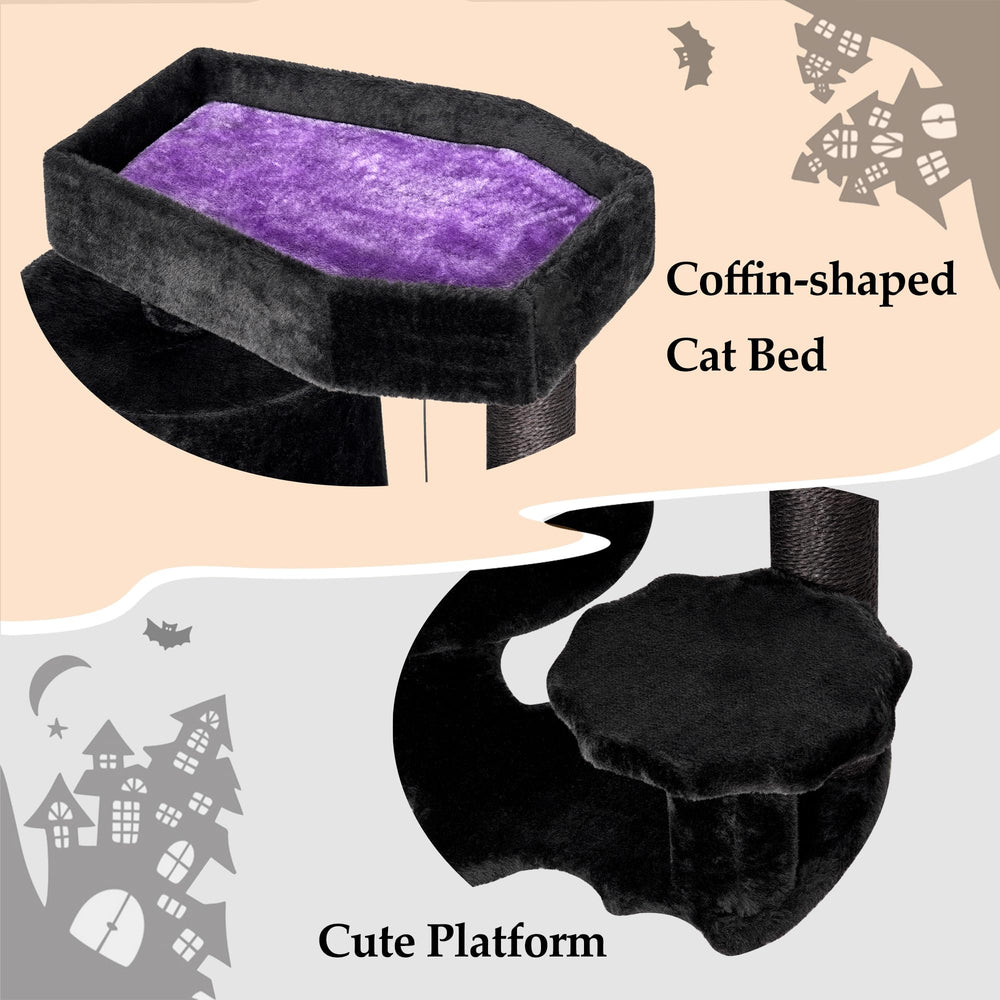 BEWISHOME Gothic Cat Tree 16.5x21.7 inch overall size fits small spaces
