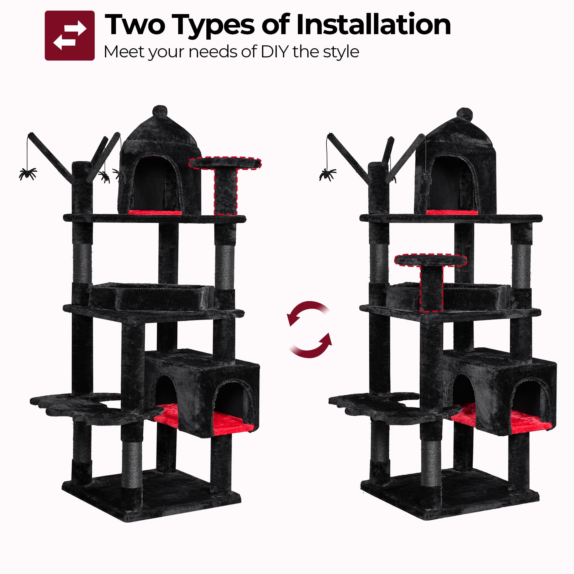 BEWISHOME halloween gothic decor cat tree doubles as seasonal statement piece