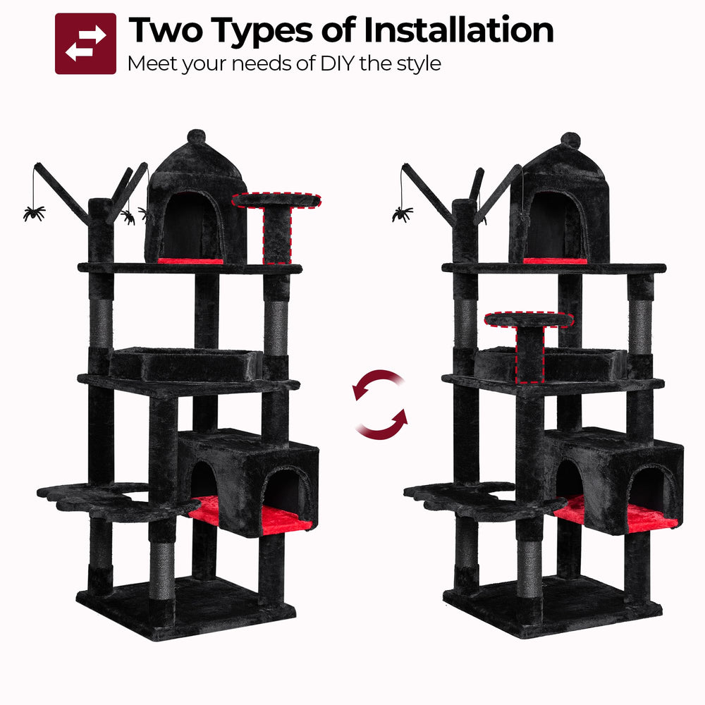 BEWISHOME halloween gothic decor cat tree doubles as seasonal statement piece