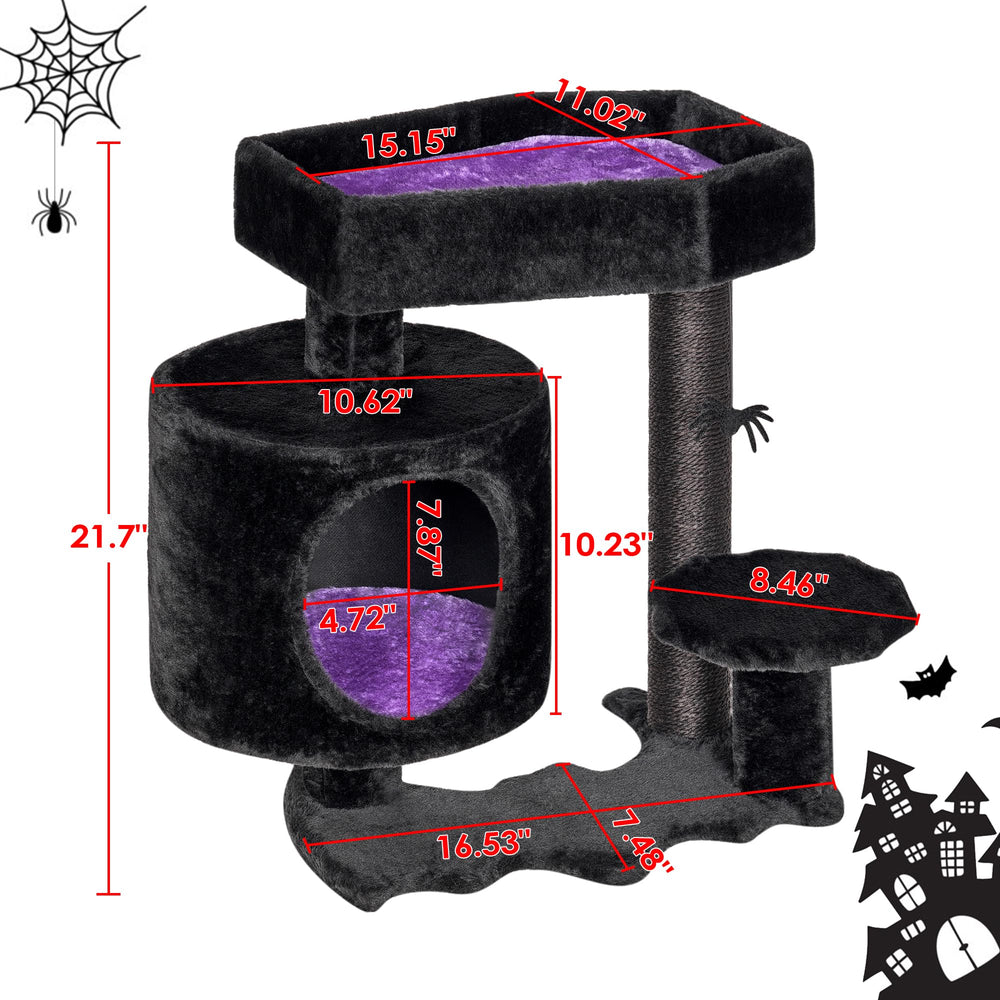 BEWISHOME Gothic Cat Tree removable cushion for easy cleaning and quick setup