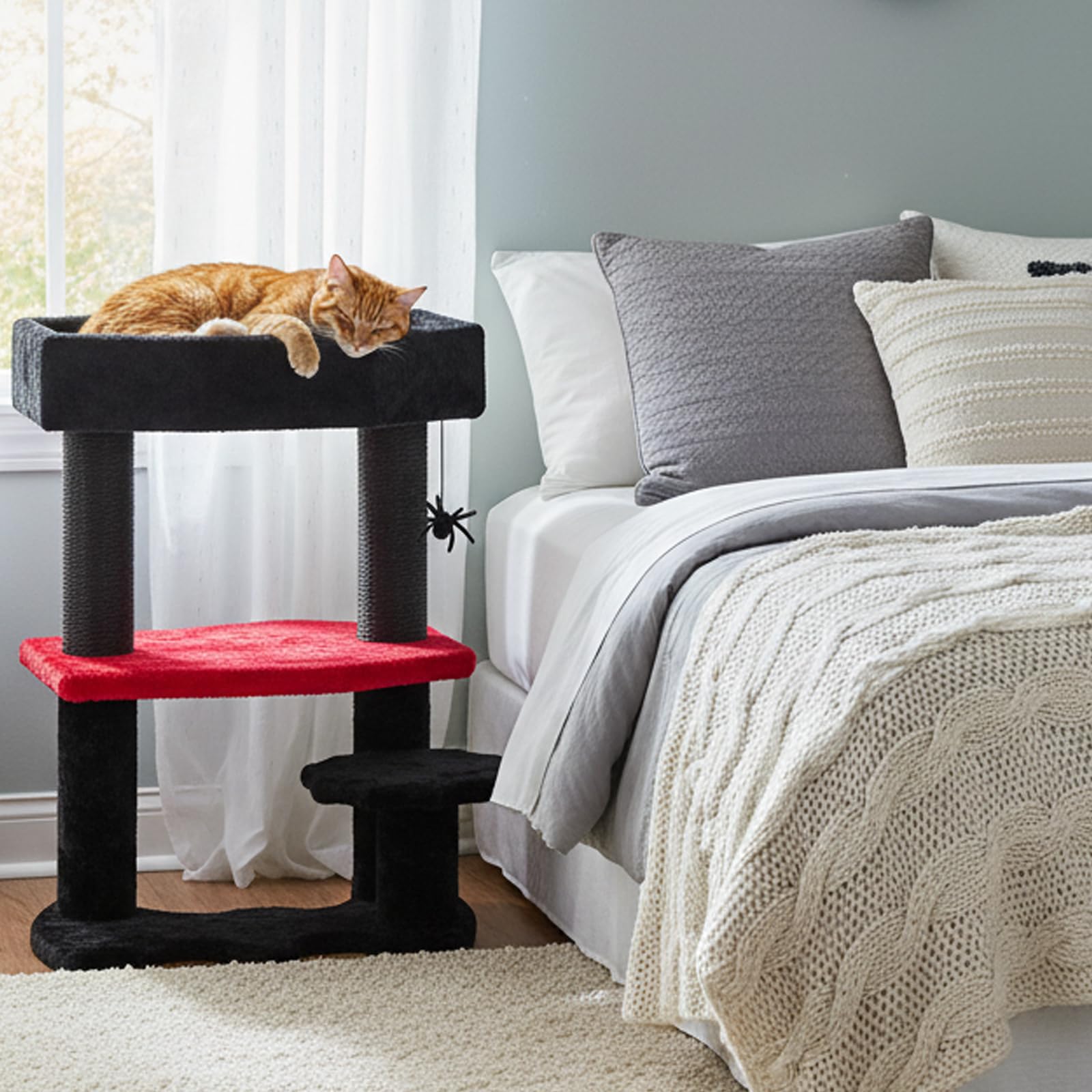 BEWISHOME Cat Tree sturdy base reduces wobble for confident jumps and safe exploration
