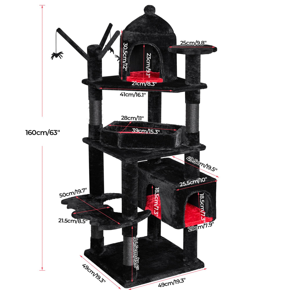 BEWISHOME tall cat condo supports multi-cat play up to four to six cats