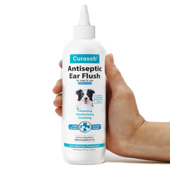 BEXLEY LABS Curaseb dog ear cleaner bottle for easy at-home ear care.