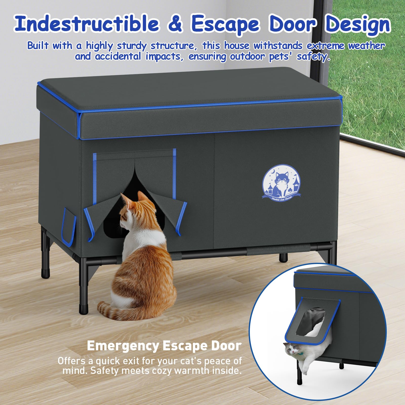 Bexmder spacious multi-cat design fits 5–10 cats or litters.