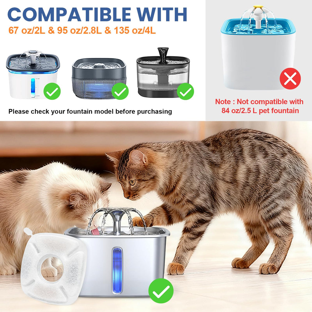 Beyolike cat fountain sponges pre-filter 12-pack traps debris to extend pump life.