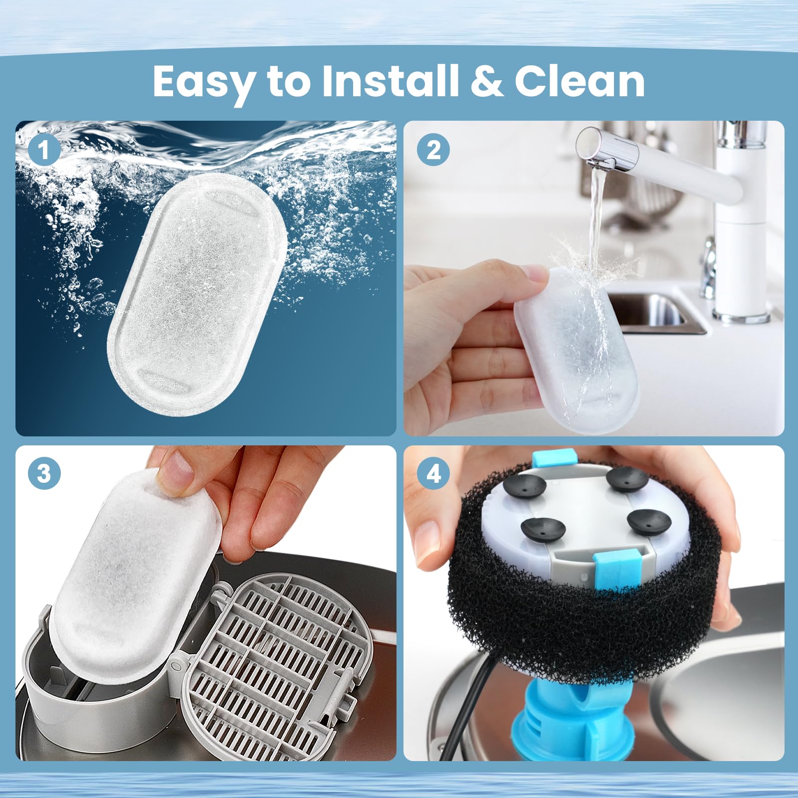 Beyolike daily hydration routine with fresh water for pets.
