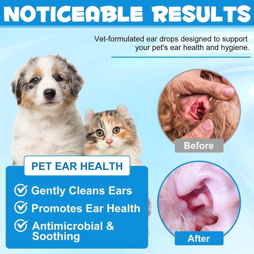 Beyxdu dog ear drops application demonstrates canine ear care for itchy relief.