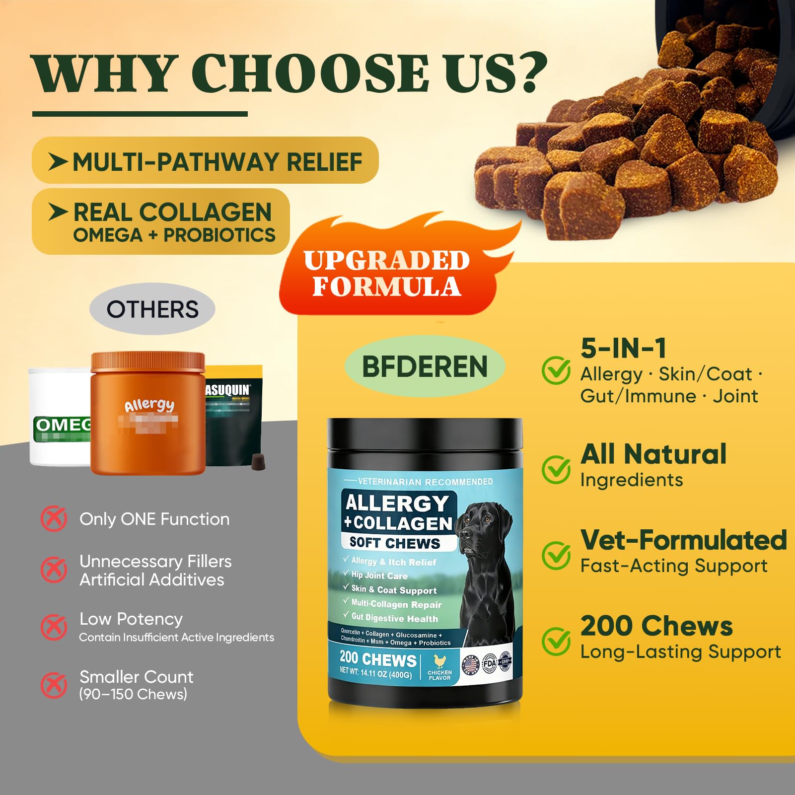 BFDEREN antioxidant-mushroom matrix visuals show broader support beyond basic chews.