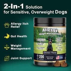 BFDEREN dog allergy chews soft chews close-up highlighting flavorful chicken formula for daily use.