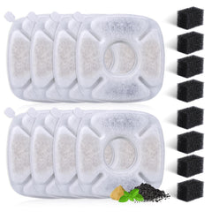 BFLICROY replacement filters 8-pack keep fountain water clean for pets.